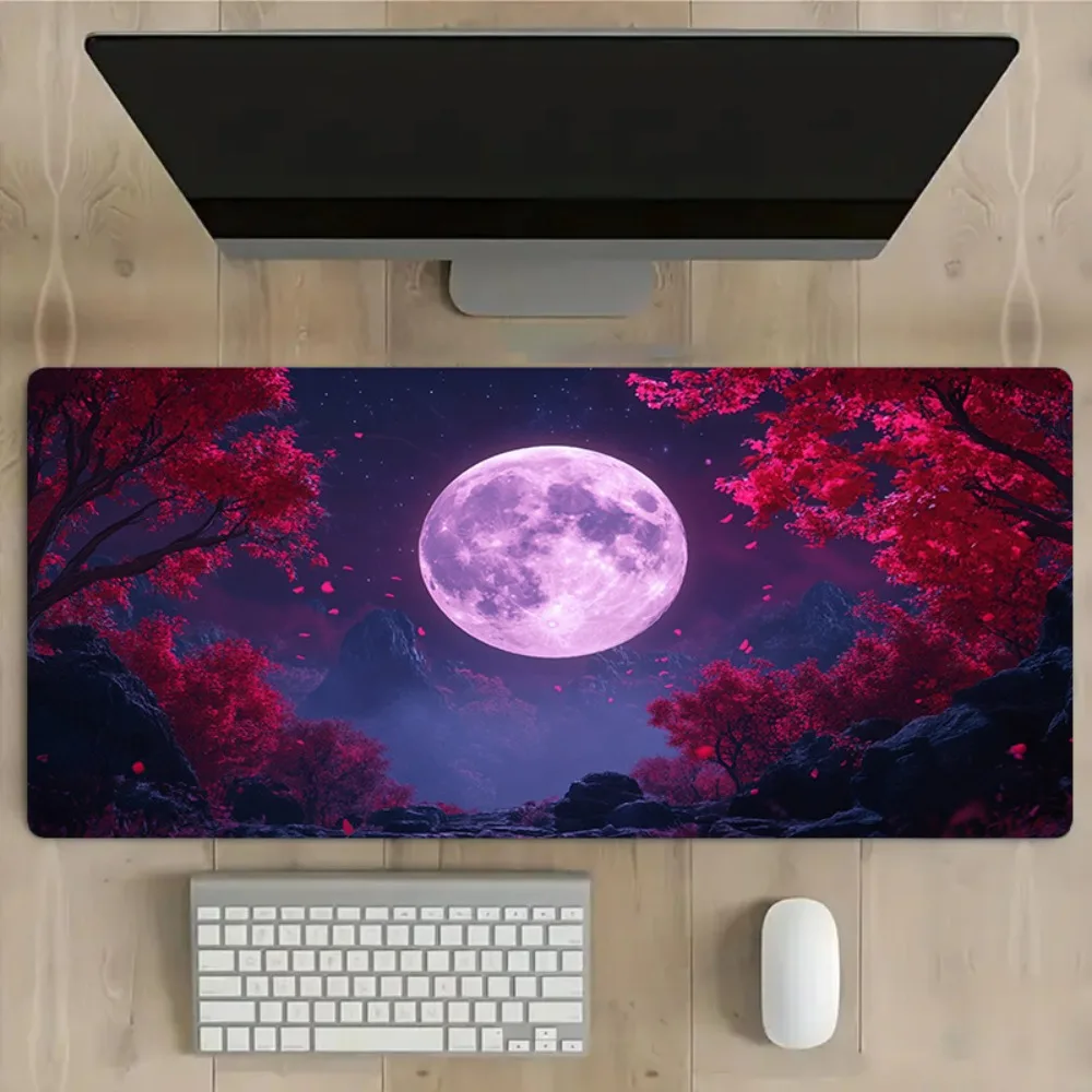 Cherry Moon mouse pad - rubber anti-slip, durable and precise tracking. Ideal gift for computers and laptops. Laptop accessories