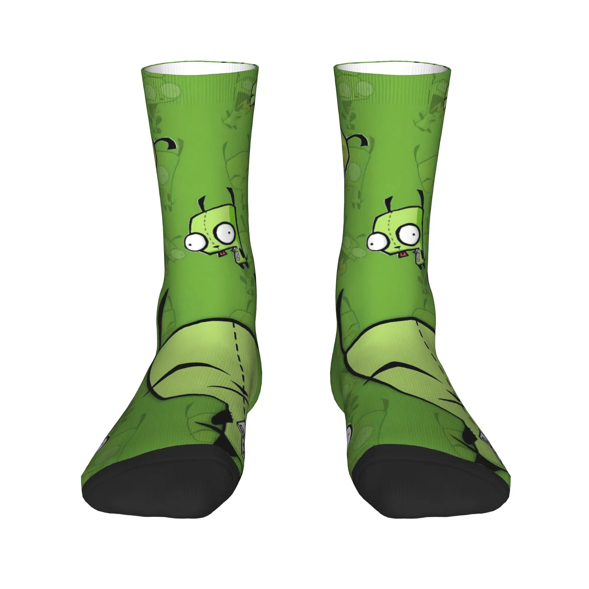 Invaders Zims Gir Stockings Men  Socks Quality Socks Autumn Skateboard Anti Slip Custom Socks Birthday Present
