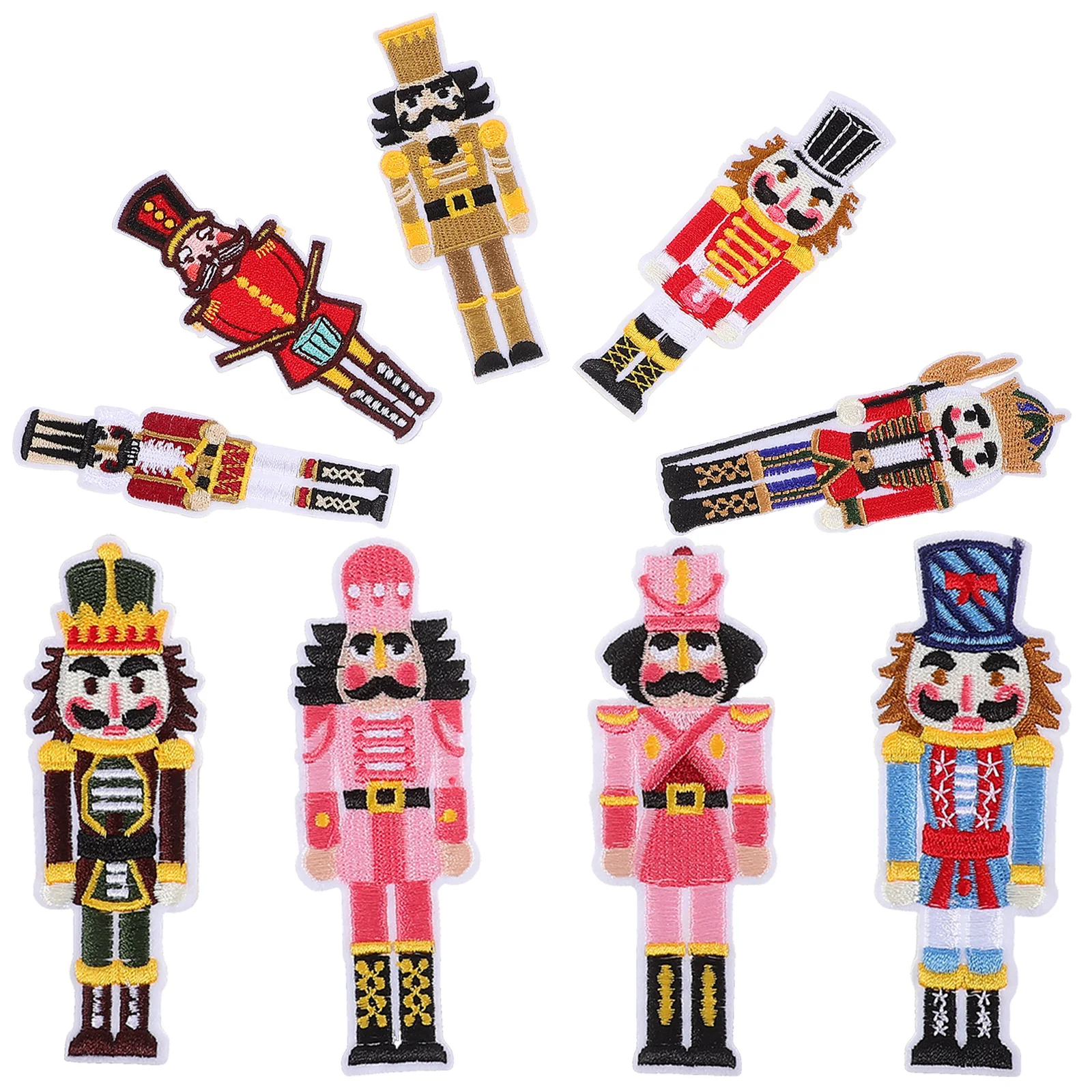 

Christmas Nutcracker Iron Patches Soldier Figures Sew Embroidered Applique Repair Patch Diy Crafts Gifts Xmas Winter Holiday Hat