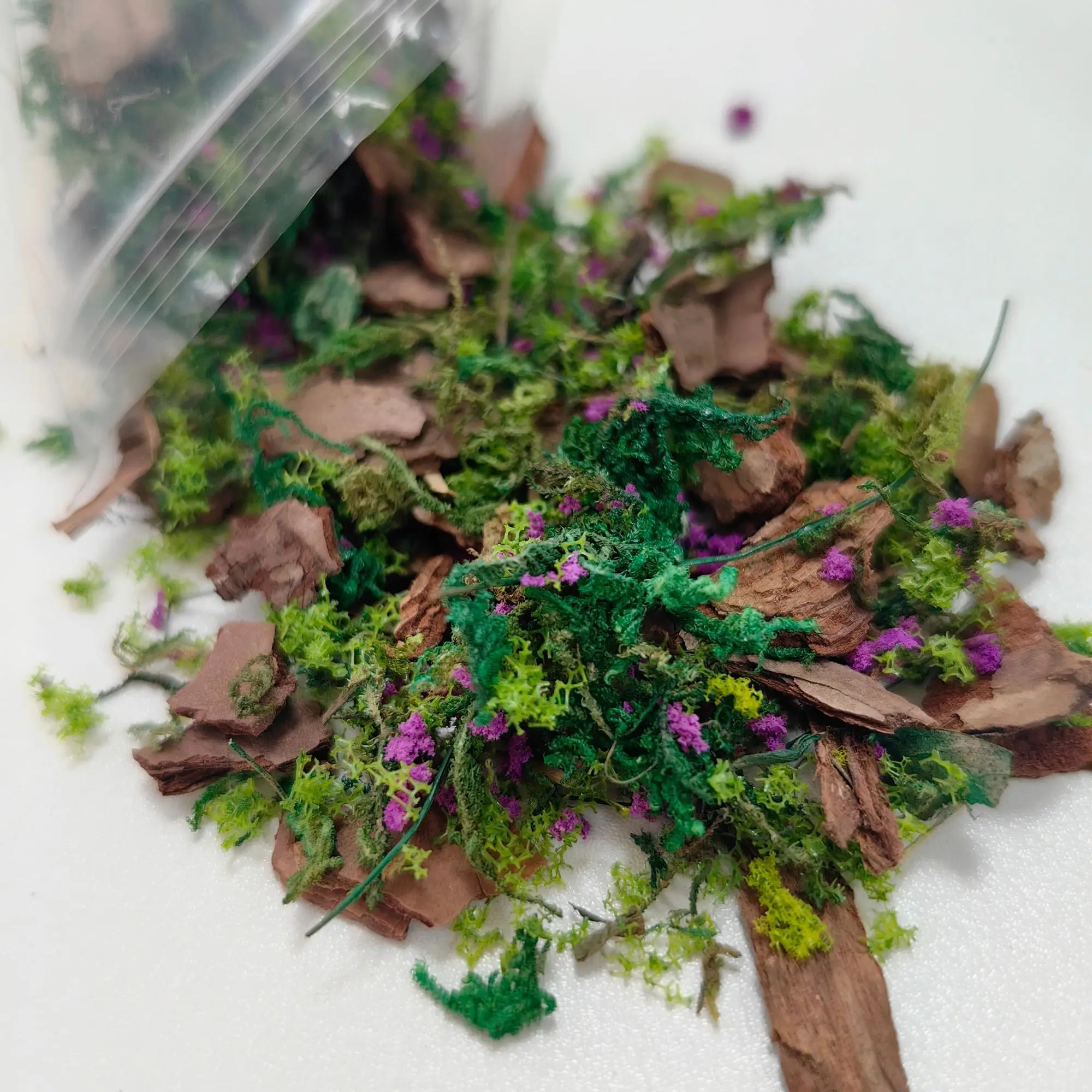 Kits de fabricación de modelos DIY de 20G, simulación de corteza, musgo y polvo de árbol para decoración de la casa/Diorama/paisaje