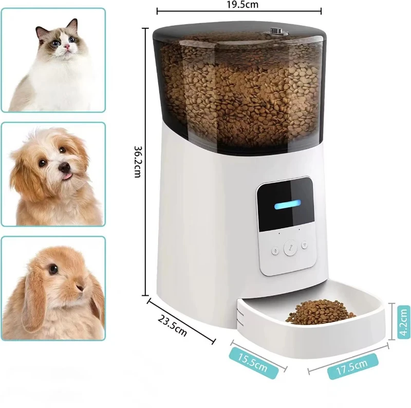 Automatic Pet Food Dispenser Dog Food Vending Machine App Control Pet Bowls Feeders Smart App Wifi Controlled High-capacity 6L