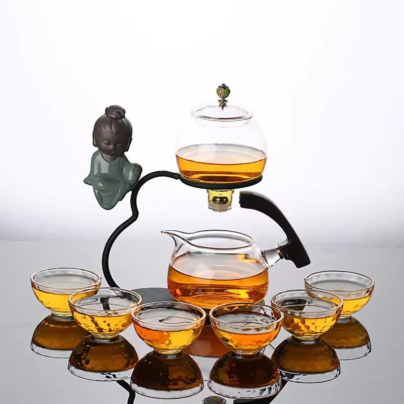 Borosilicate Glass Teapot with Filter Household Fairy Porcelain Tea Set Four Corner Design for Coffee and Tea Brewing Elegant