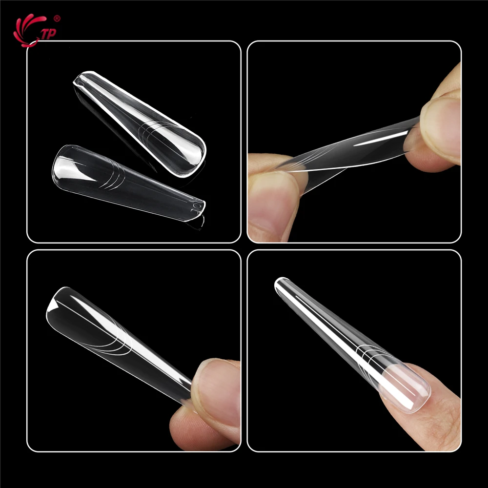TP Full Cover Widen Dual Nail Forms 150pcs Poly Nail Gel Nail Molds Acrylic Nail Extension System False Nail Tips Manicure Tools