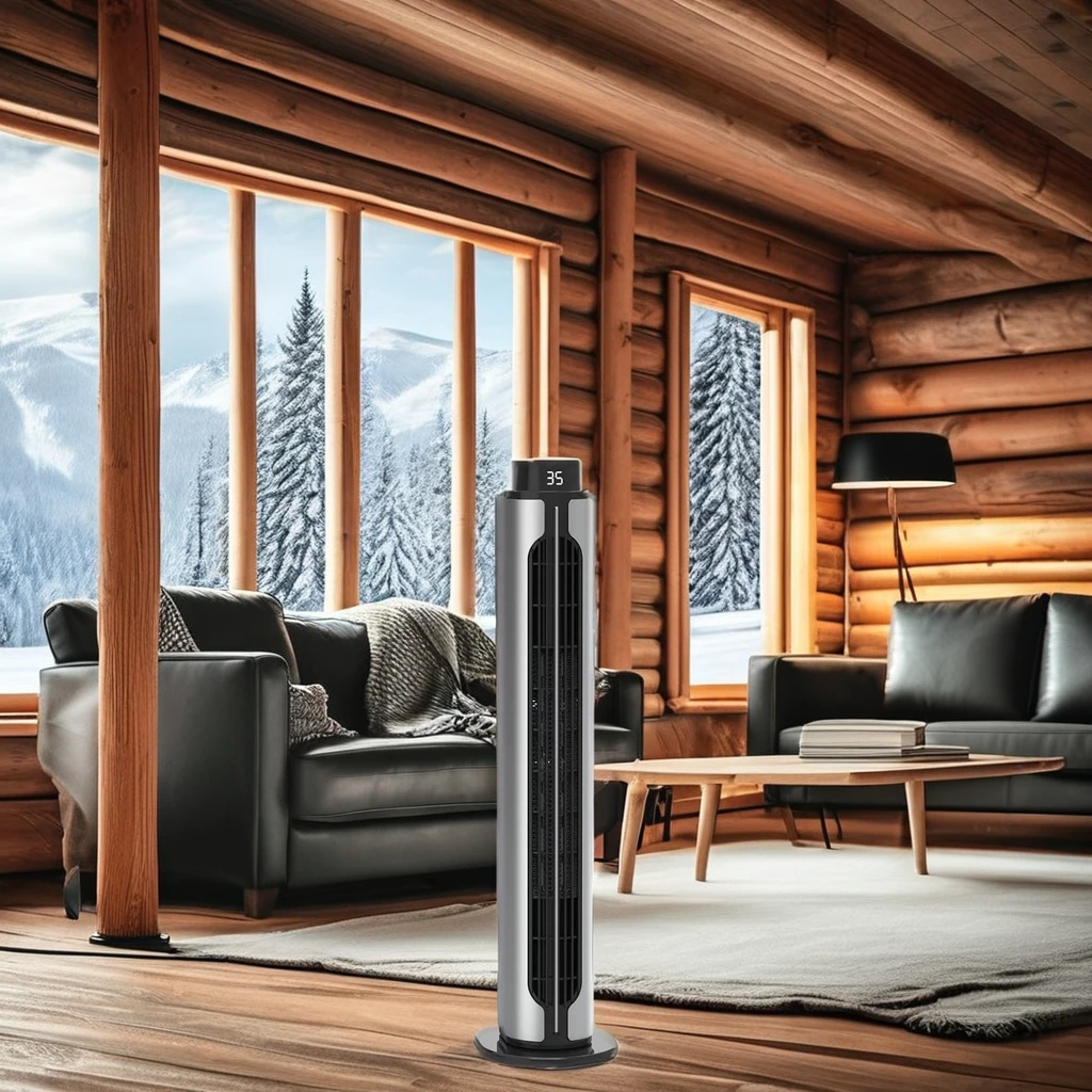 2024 صغيرة محمولة الكهربائية الفضاء السيراميك Ptc برج مروحة ومدفأة غرفة جديدة تتأرجح الرقمية الشتاء المنزل استخدام غرفة نوم غرفة المعيشة