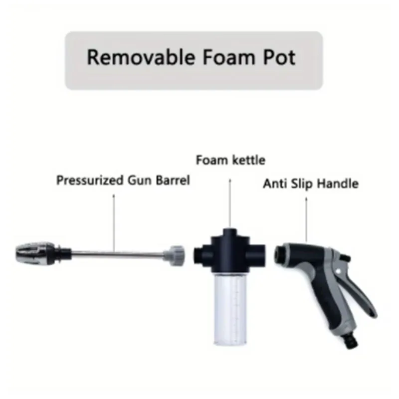 1 High Pressure Car Washing Water Gun, Durable Plastic Construction, Garden Hose Nozzle, Multi-Functional Watering Tool,