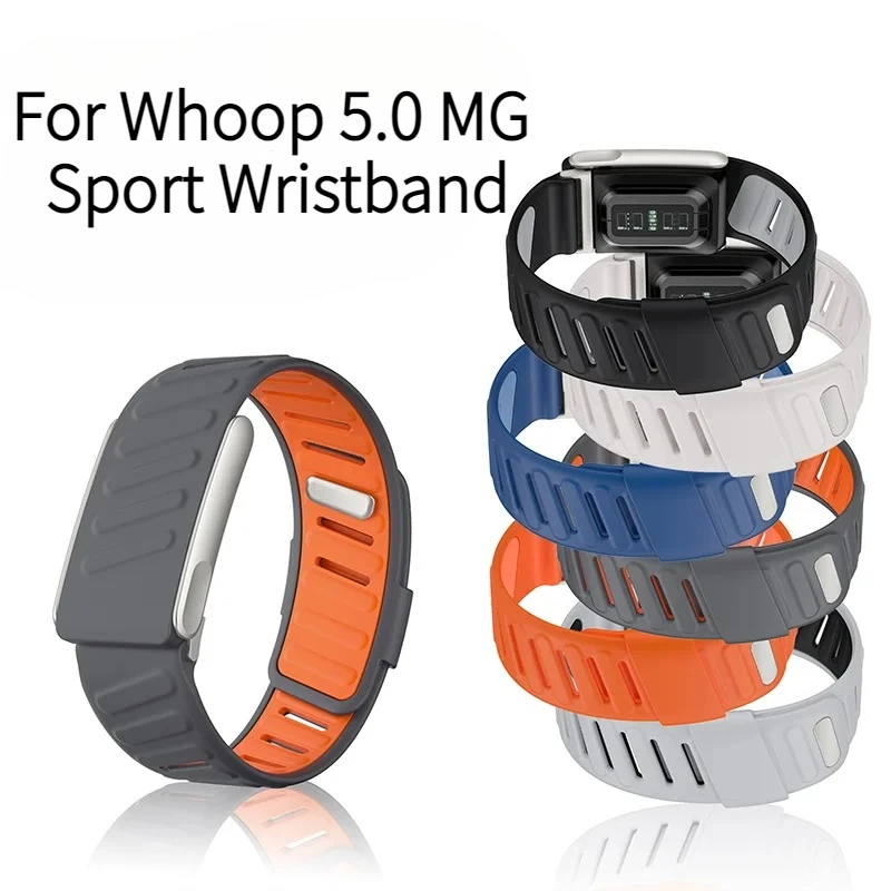 Waterproof Sweatproof Silicone Sport Strap For Whoop 5.0 MG Universal for Standard & ECG Version Compatible With Whoop 4.0Correa