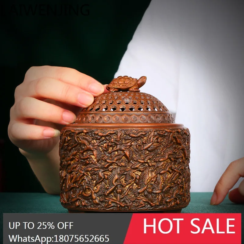 

MJY Brass Thousand Crane Incense Burner Home Office Desktop Craft Decoration