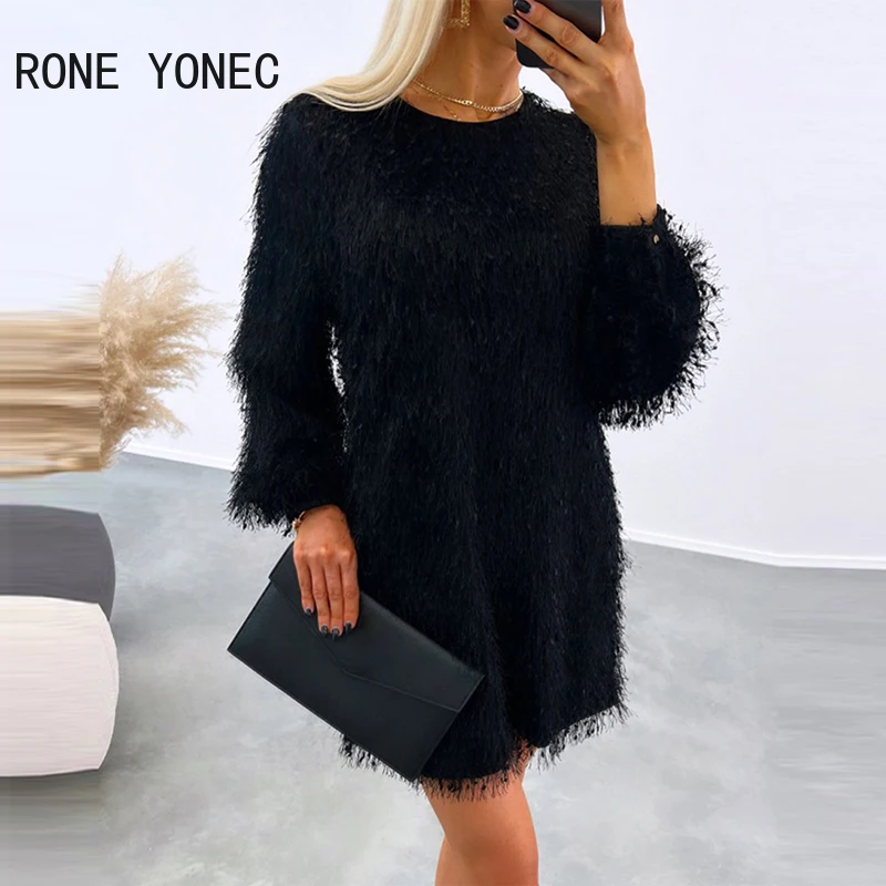 Women Fluffy Long Sleeve Casual Dress Patry Christmas Dress