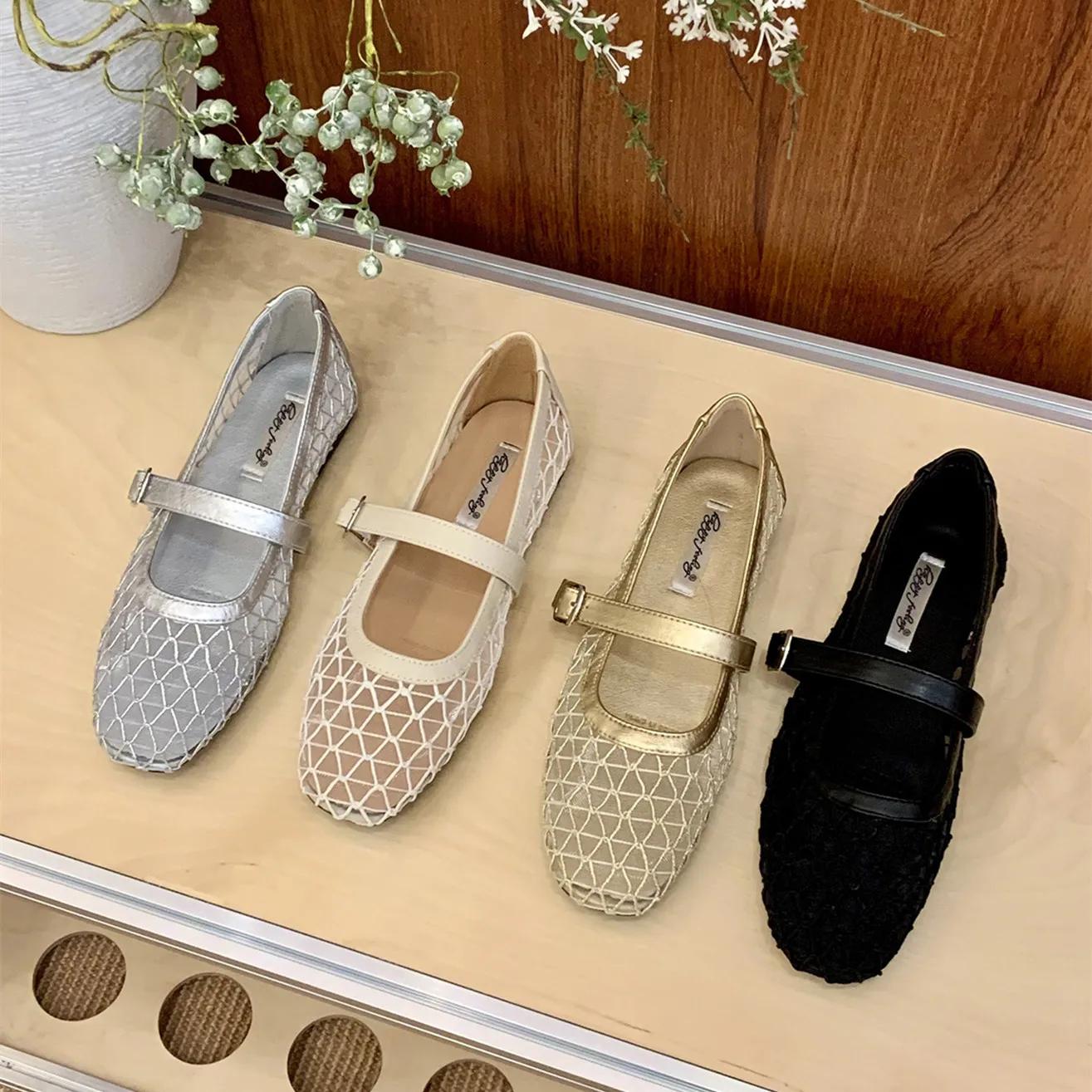 

Женские туфли Bailamos 2026: модные плетеные балетки без застежек, мягкие туфли Мэри Джейн для повседневной носки