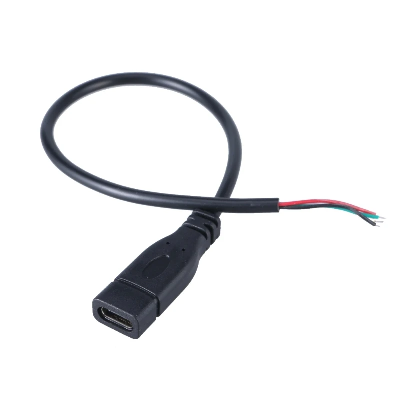 Type C Female Port Power Supply Cord Charging Connector Line 4Pin USB C Repair Cable Welding Type Wire 25cm 1M 2M