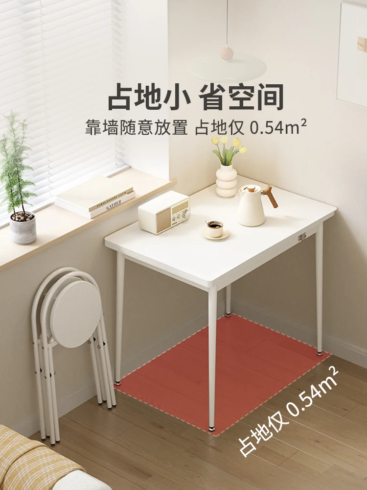 Folding dining table Household small apartment dining table Modern simple folding table