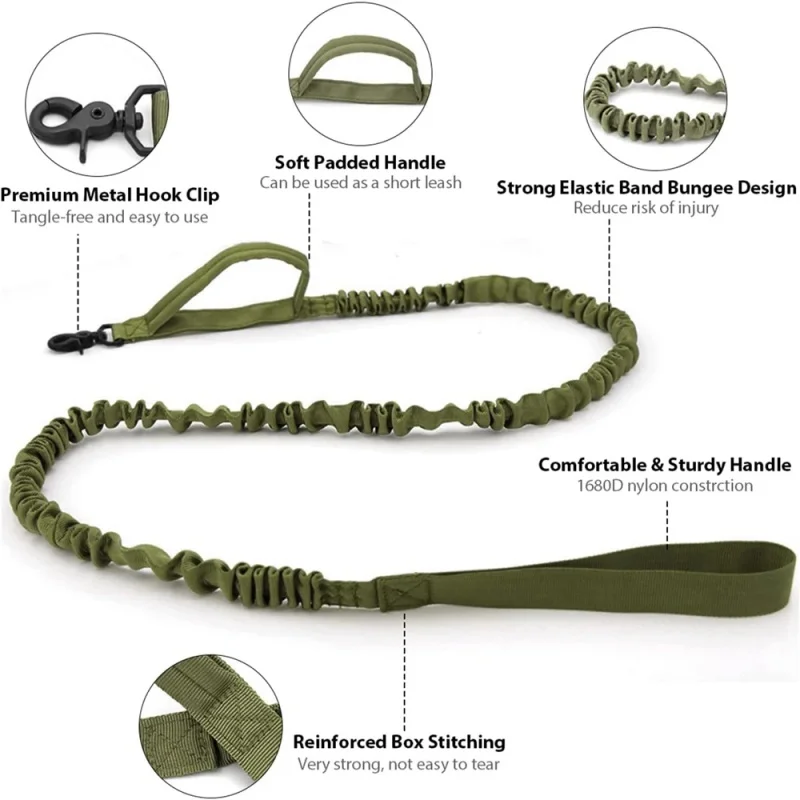 Hundehalsband-Leine-Sets Langlebiges Verstellbares Taktisches Halsband mit Leine für Mittelgroße und Große Hunde Deutscher Schäferhund Outdoor-Trainingszubehör – Detail 8
