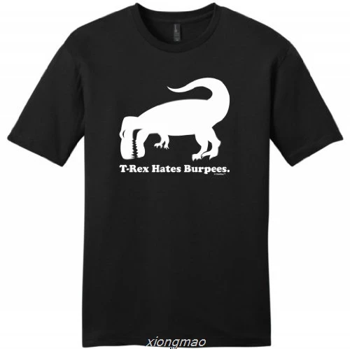 T Shirt Tops Summer Graphic Crew Neck  T Rex Hates Burpees  Short-Sleeve T Shirts For Men