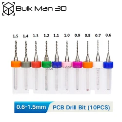 Taglierina di CNC dello strumento della punta di CNC del mulino di estremità del pwb di alta precisione 10 pz/set 0.6-1.5mm per l'incisore di legno del metallo