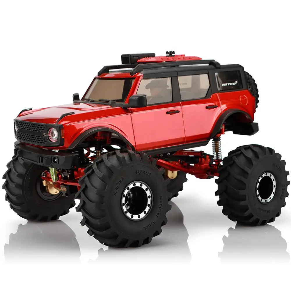 GLOBACT 알루미늄 몬스터 트럭 RC 휠 타이어, 1/24 AXIAL SCX24 FMS FCX24 RC 크롤러 자동차 업그레이드 액세서리, 68*33mm