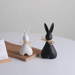 Creative Rabbit Bookend Ornament Wine Cabinet Living Room Ceramic Desktop Bookend Home Decoration Cute Gift