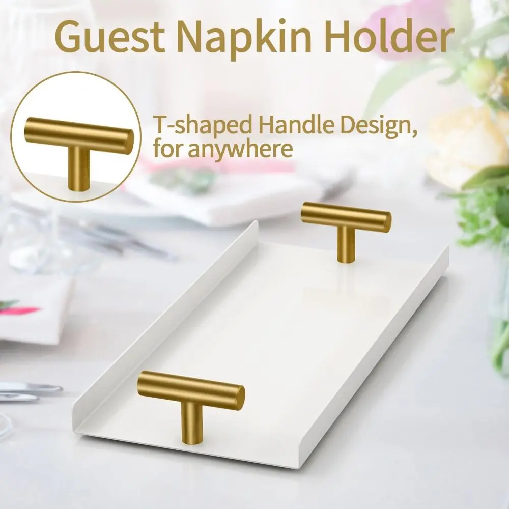 

Premium Metal Napkin Holder Modern Elegant Disposable Hand Towel Tray Sturdy T-Handle Paper Hand Towel Holder Bathroom