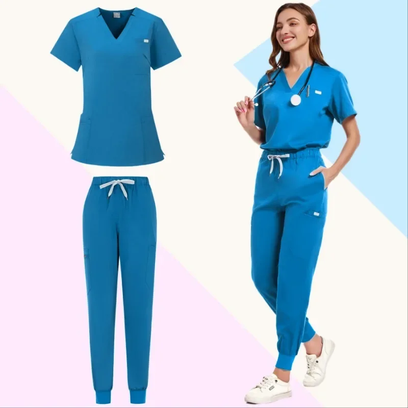 Uniformes quirúrgicos para mujer, conjuntos de enfermería, artículos de pantalón superior, uniforme médico, trajes de Hospital de salón de belleza clínica