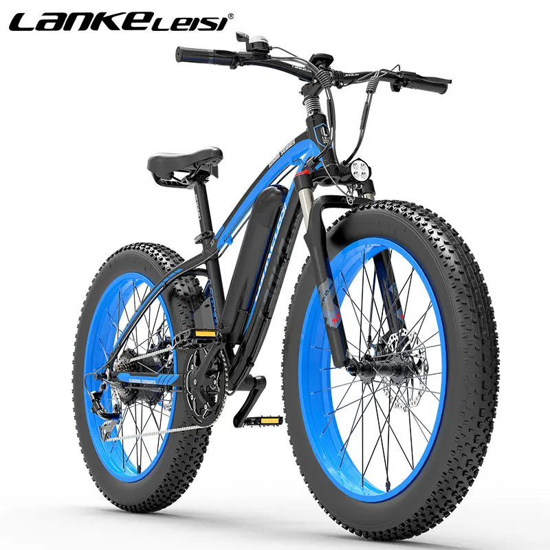 (UK US Stock) LANKELEISI XF4000 Fat Bike Electric Bicycle 48V 1000W Single Motor EBike 48V Outdoor Commute Mountain Unisex Ebike