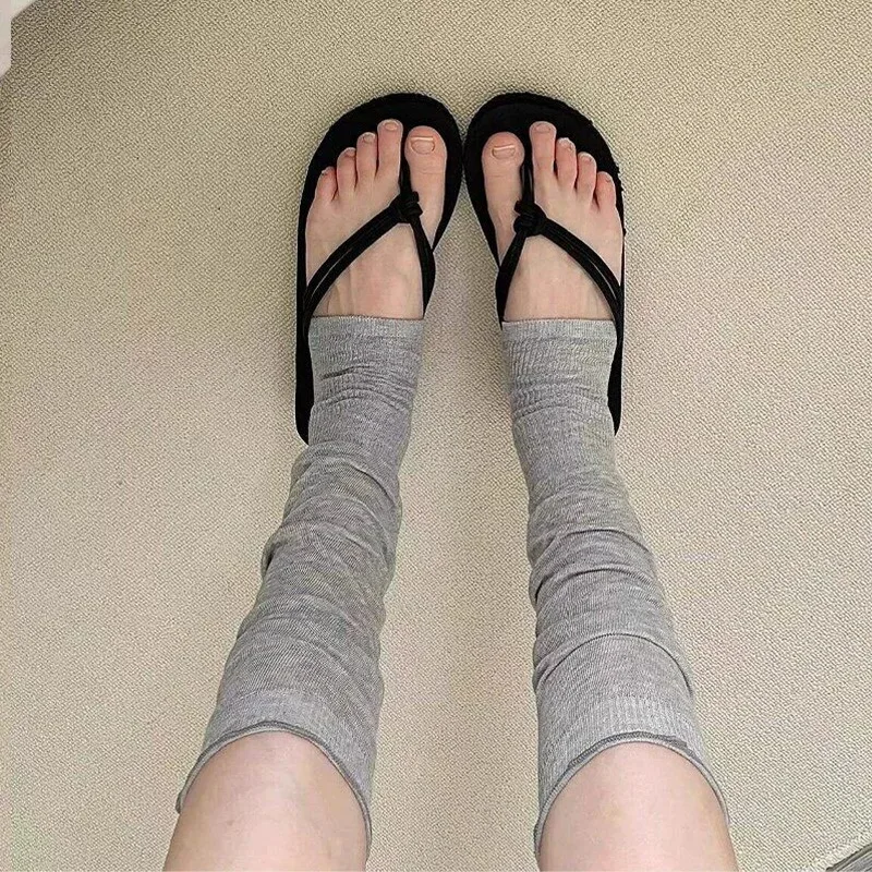 1/3Pairs Ballet Mid-calf Calf Socks Thin Ruffled Edge Cotton Slouch Leg Warmers Women Summer Flip Flops Pleated Stacked Stocking