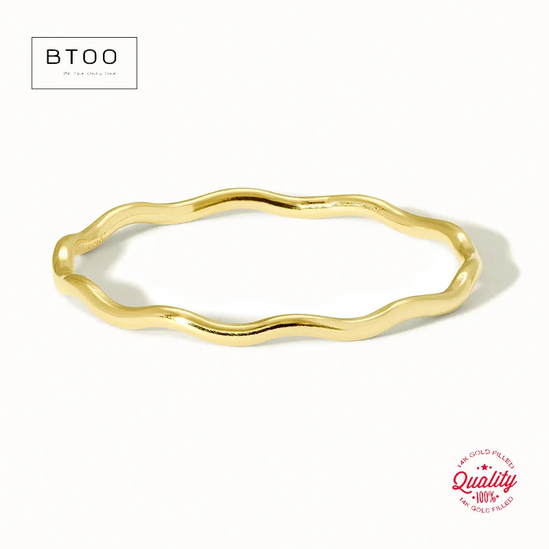 

14K Gold Filled Wave Stacking Ring Boho Minimalist Knuckle Ring for Women Gold Jewelry Accessory Anillos Mujer