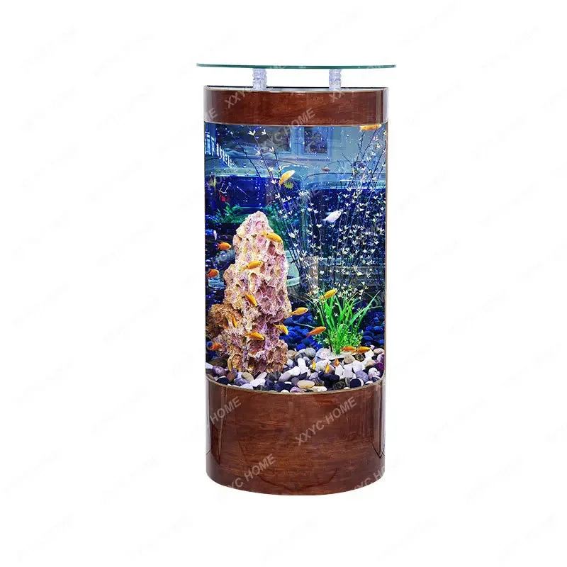 

Wall Semicircle Constant Temperature Floor Fish Tank Landscape Living Room Ecological Change-Free Aquarium