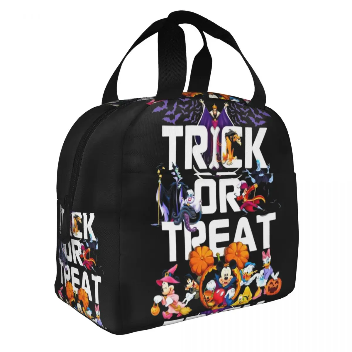 Trick Or Treat Halloween Insulated Lunch Bags High Pumpkin Mickey Reusable Thermal Bag Tote Lunch Box School Picnic Food Bag