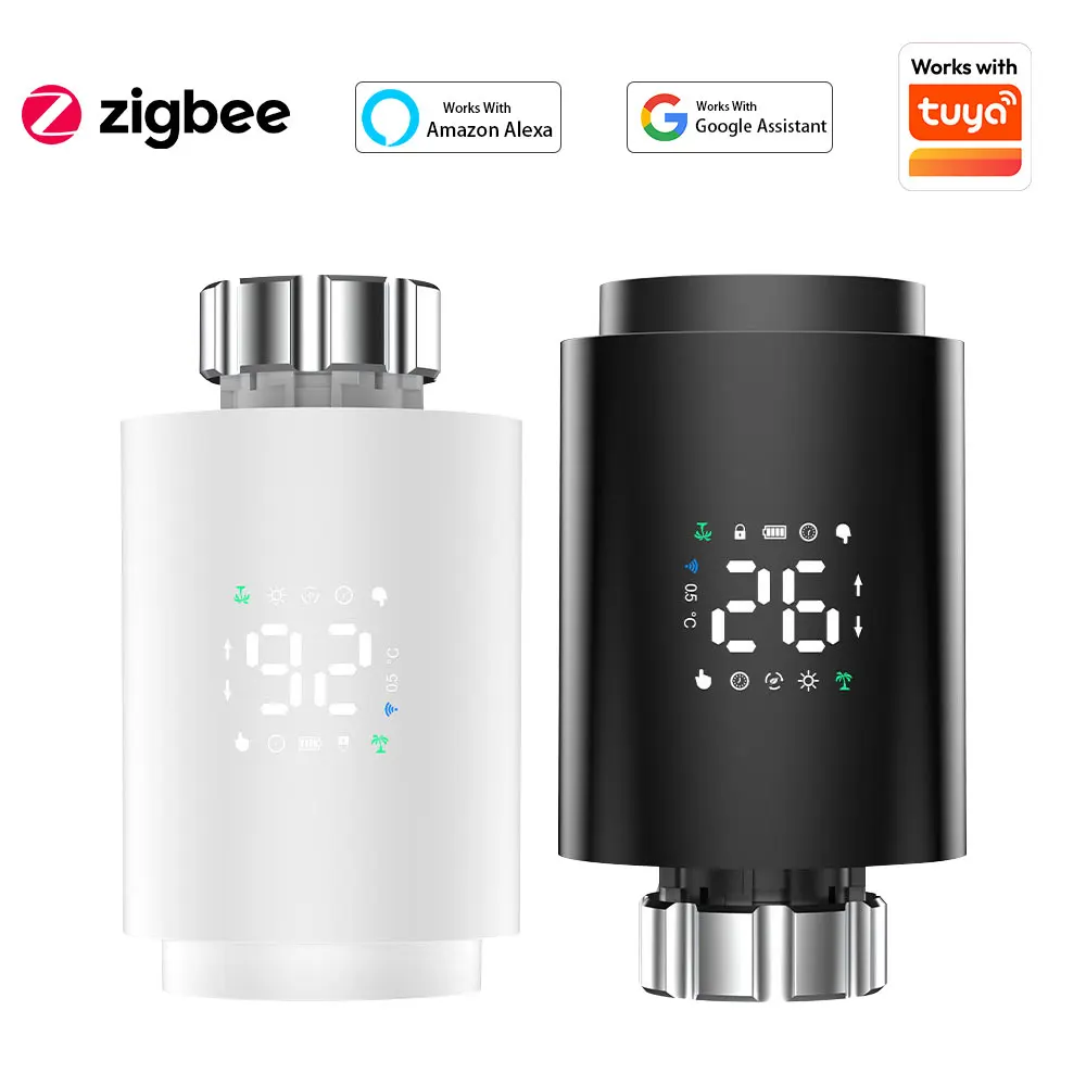 Thermostat intelligent Tuya ZigBee pour radiateur, actionneur de vanne thermostatique TRV, contrôleur de température compatible Tuya Alexa Google Home