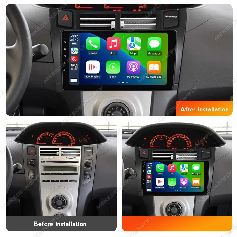 MEKEDE New 2025 Android System for Toyota Yaris XP90 2005 2006 - 2012 Car Radio Screen Stereo BT WIFI GPS 2 Din FM Monitor