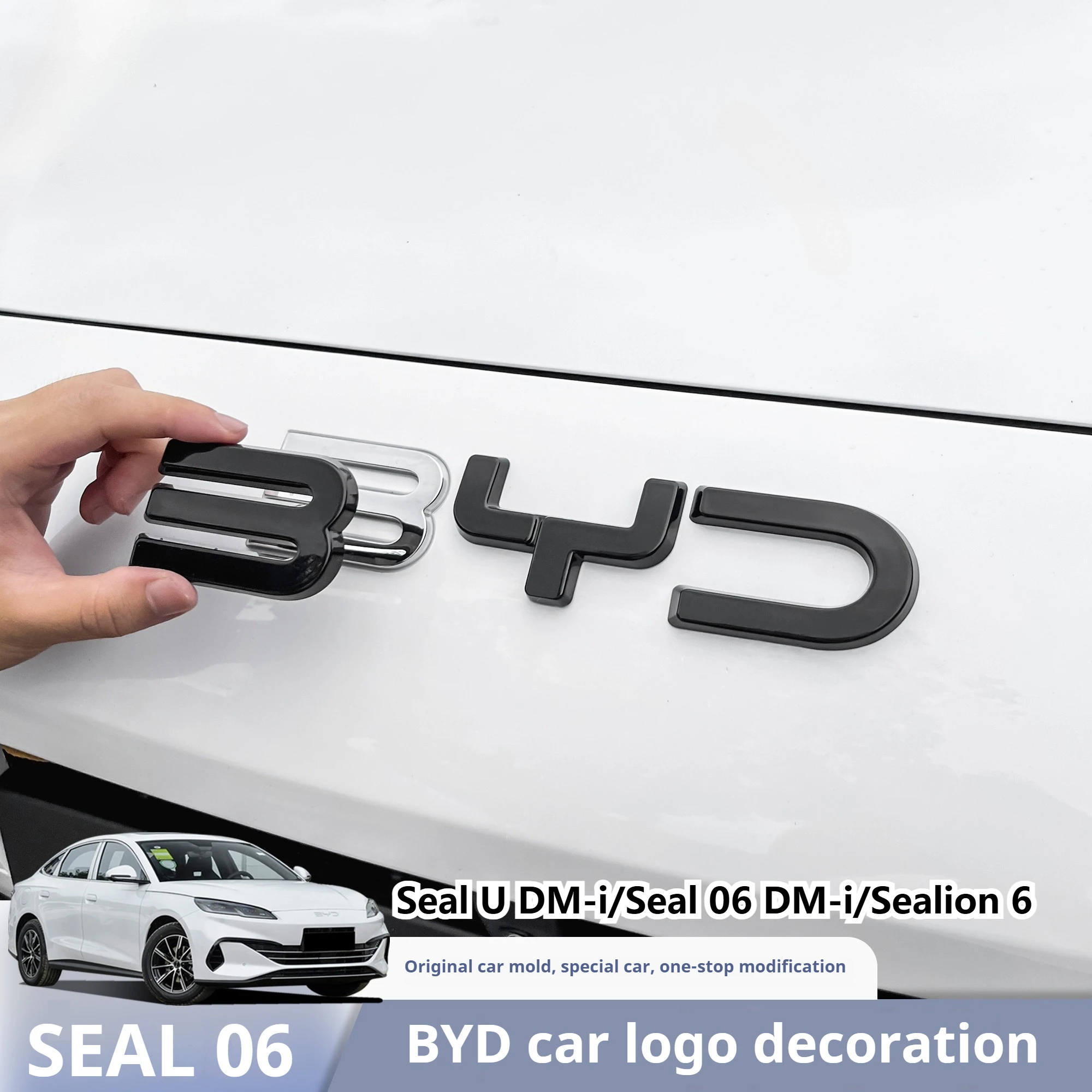 For BYD Seal 06 DMi Front Emblem Letter Decoration Seagull Dolphin EV Carbon Fiber Emblem Modification