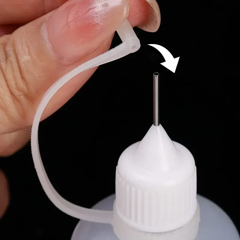 10/30/50ML Nachfüllbare Kunststoff-Applikatorflasche mit Quetschspitze und Nadelkappen für Kleber, Pigmente, Öle und Flüssigkeiten – Detail 8