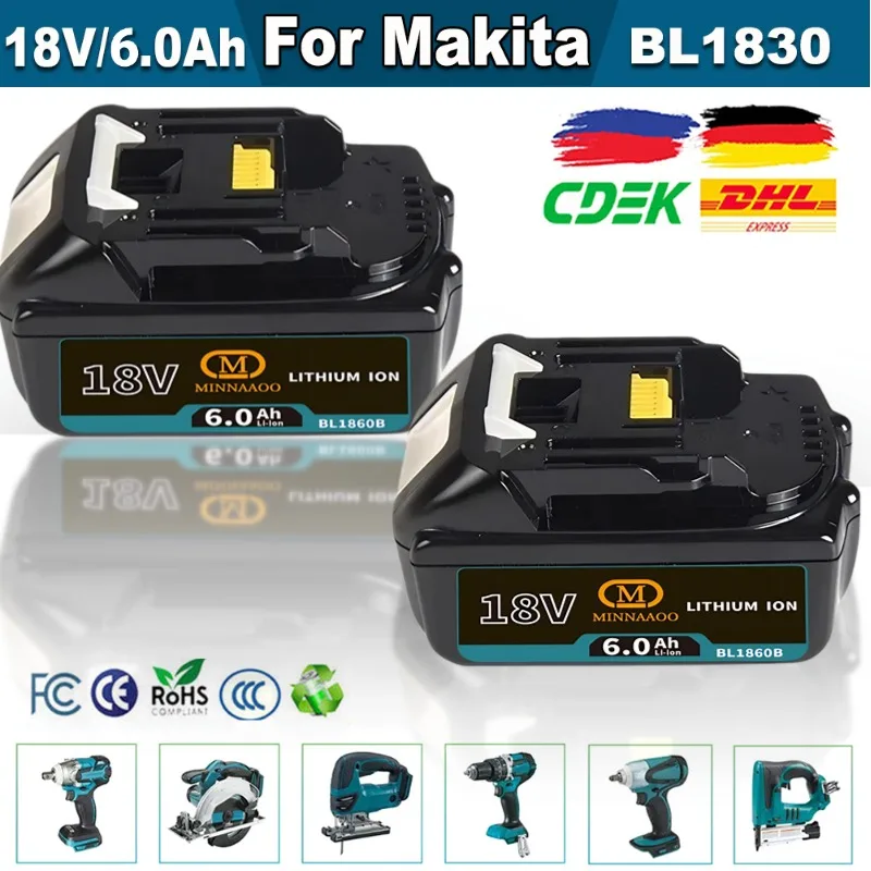 

Оригинальный аккумулятор для Makita 18 В 6000 мАч 6 Ач литий-ионный аккумулятор для электроинструмента Makita BL1815 BL1830B BL1840B BL1850B