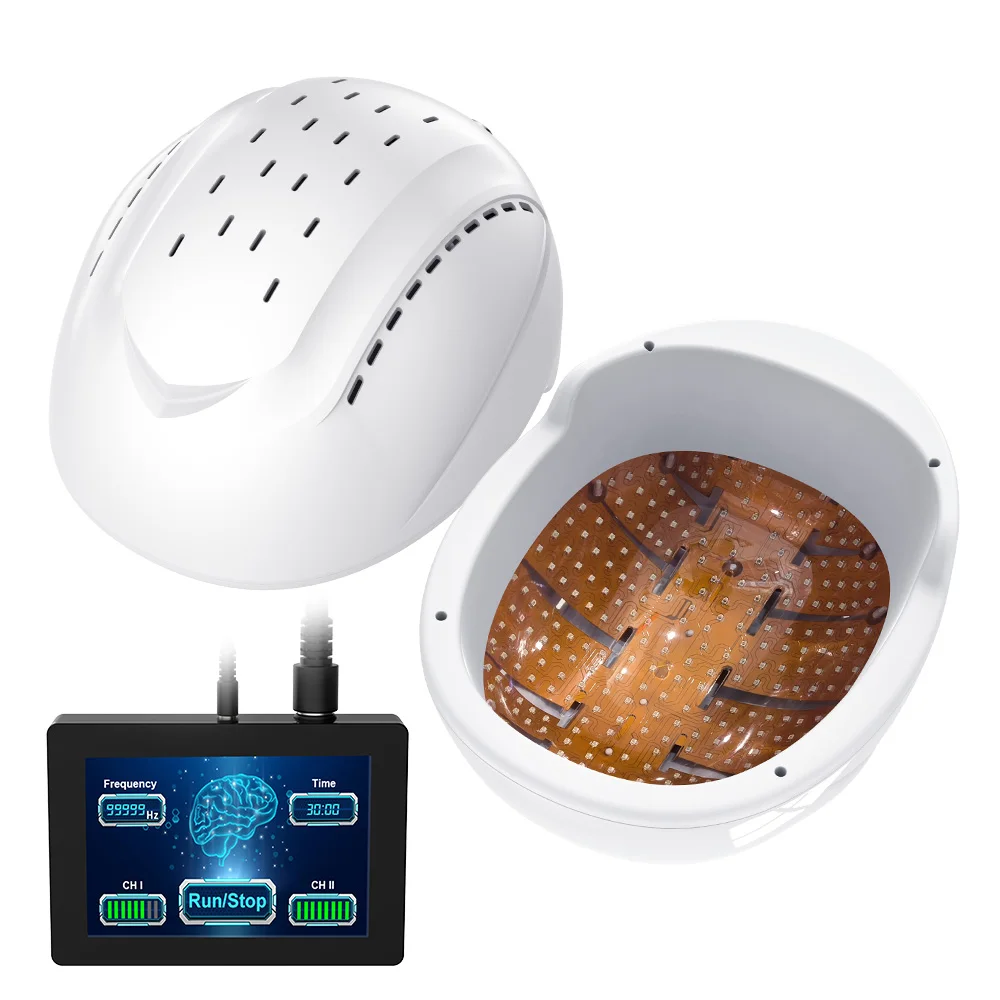 Suyzeko Photobiomodulation Infrared 810nm Brain Stimulation Therapy Helmet LED Head Massager for Brain Support Cognitive Boost