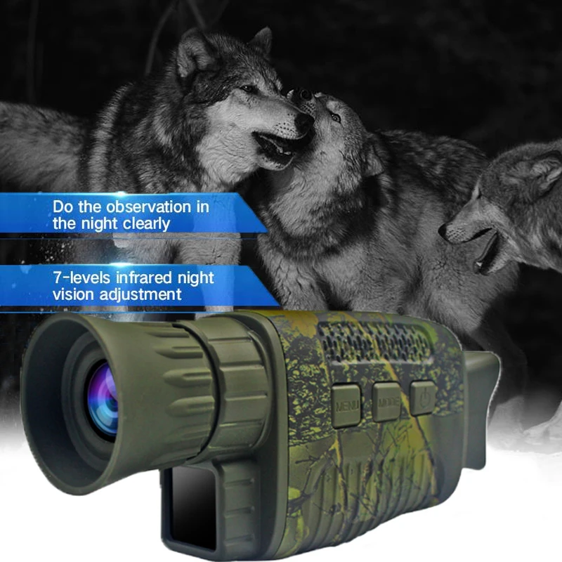 NV1000 Night Vision Device 4K Infrared Optical Night Vision Monocular Device 9 Languages 5X Digital Zoom Photo Video Playback