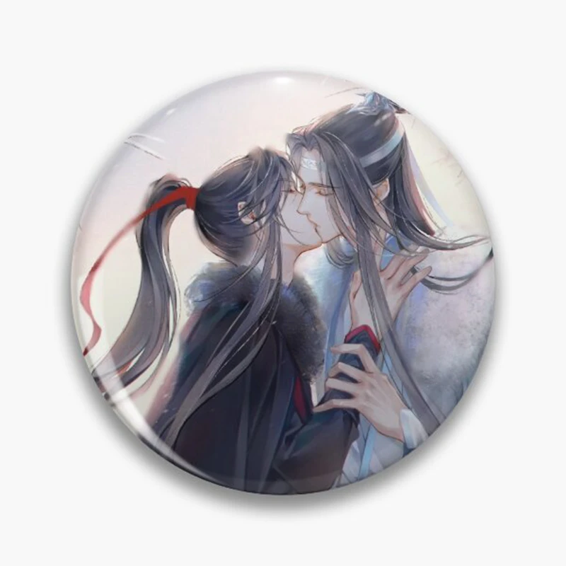 Anime Tian Guan Ci Fu Xie Lian Hua Cheng Fanart Pin Heaven Official’s Blessing Brooch Badge Cosplay Accesorios Fans Collect 58mm