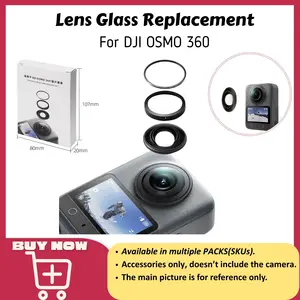Bilashmart Replacement Lens DJI Osmo 360 Camera Optical Glass Repair Kit with Aluminum Alloy Rings Osmo 360 Non Original Accessory