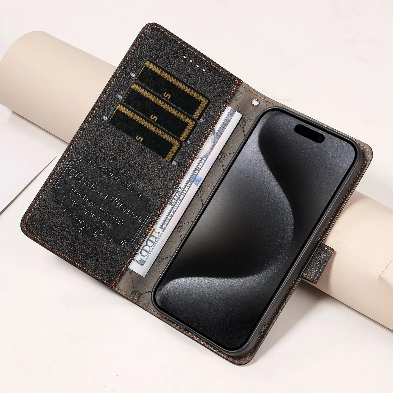 حافظة هاتف جلدية قابلة للطي بنمط Lichee لهاتف Honor X70i X50 X50i X40 Pro GT #3