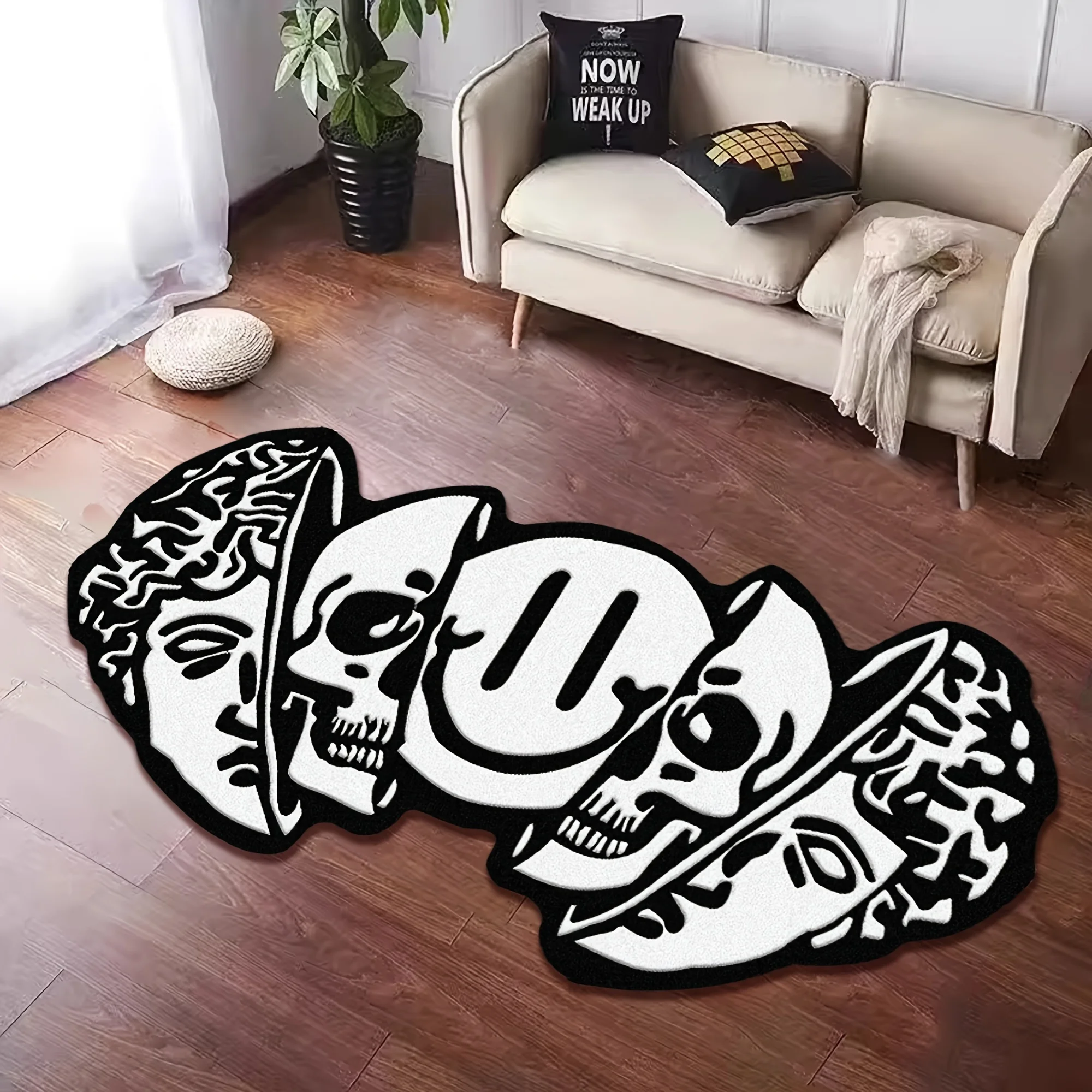 Le tapis de sol créatif en forme de crâne VIKAMA est antidérapant et résistant à la saleté. Tapis de décoration pour la maison dans les salons, les chambres à coucher, l'entrée