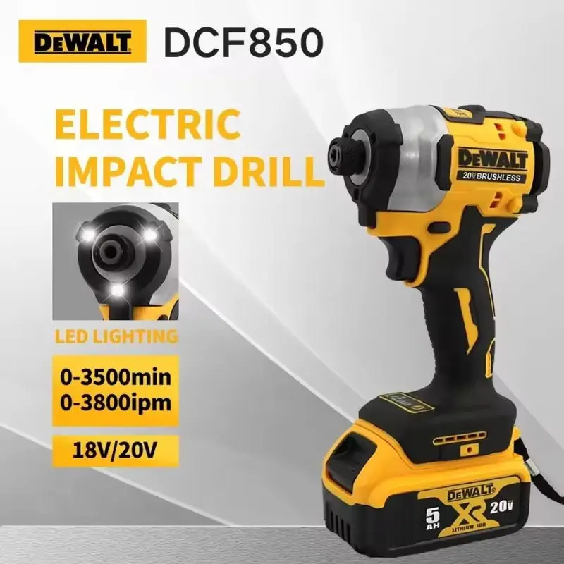 DEWALT DCF850 Impact Driver Electric Driver 20V Brushless Cordless 3250RPM screwdrivers High Torque tools Power Tools