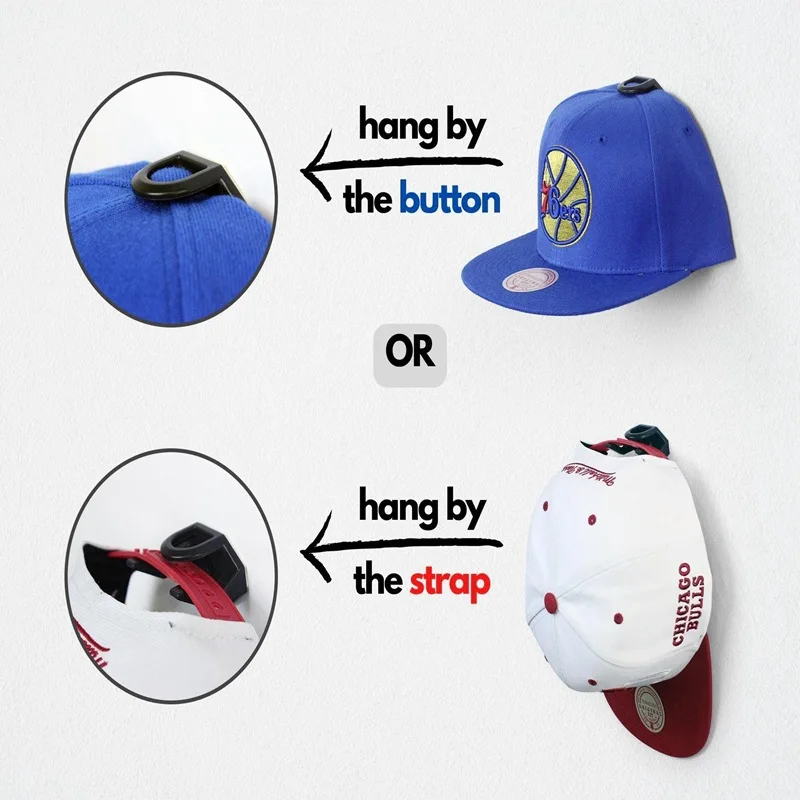 New Style Seamless Sturdy Simple Modern Wall Adhesive Baseball Hip Hop Cap Hook Storage