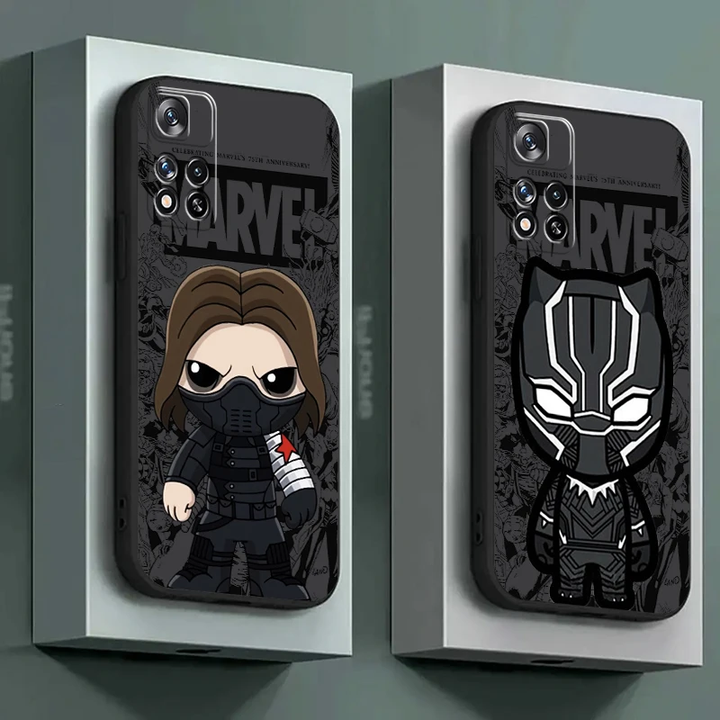 Bucky Barnes Black Panther Cute For Xiaomi Redmi Note 12 11 11S 11T 10 10S 10T 9 8 Pro Plus Phone Case Back Funda Para TPU Soft