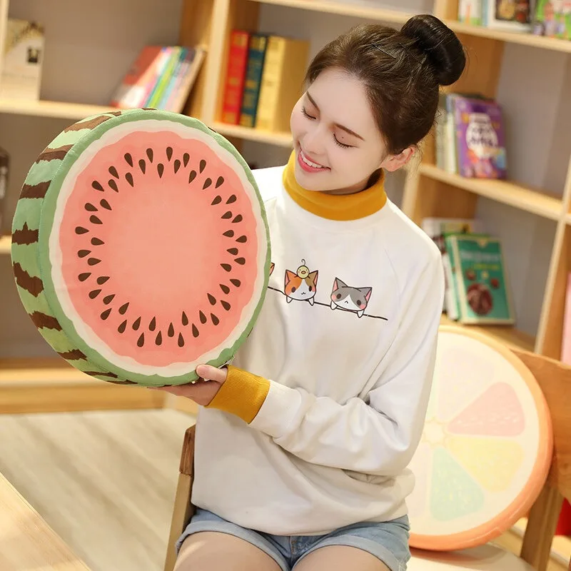 Soft Round Fruit Design Seat Cushion Thickened Sitting Pad Household Office Chair Mat Dining Room Balcony Indoor Rest Accessory