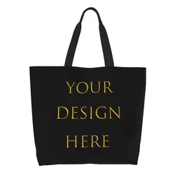 Custom Your Photo Logo Text Print Tote Bags Women Kawaii Your Design Here DIY Canvas Shoulder Shopper Bags Big Capacity Handbags