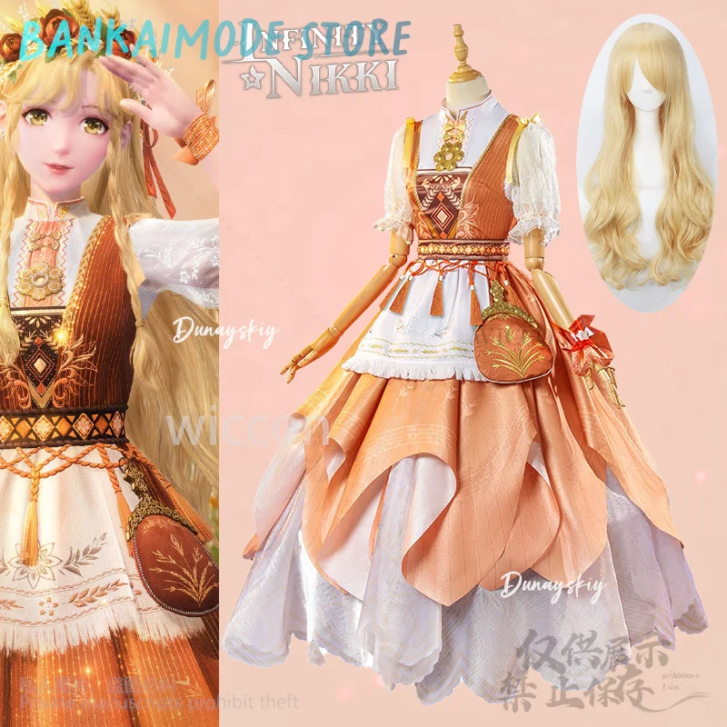 

Infinity Nikki Косплей Костюм The Wind Of The Hometown Оранжевое платье Костюм Лолиты Парик для аниме игры Хэллоуин для девочек по индивидуальному заказу