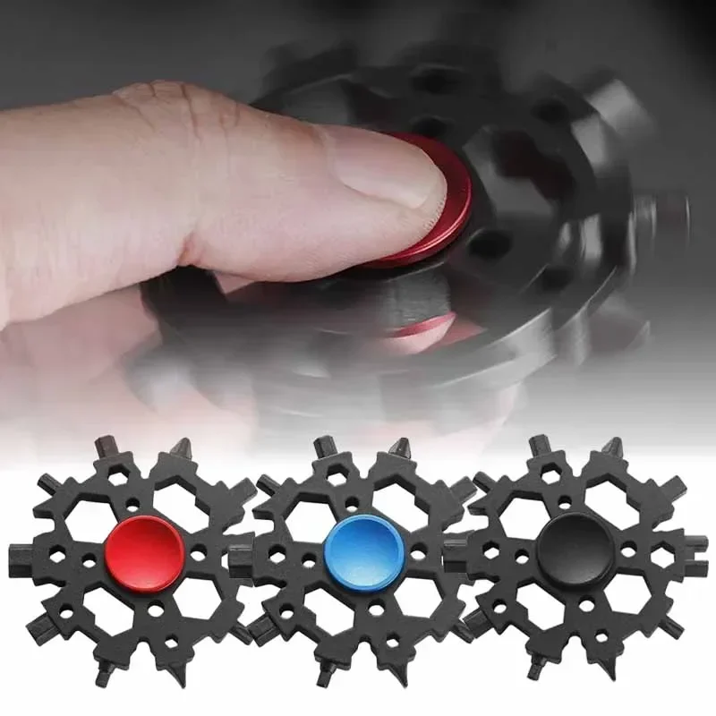 

Car Wrench Repair Tools 23 in 1 Fingertip Spinner Snowflake Wrench Screwdriver Bicycle Maintenance Pocket Tool Portable Gadgets