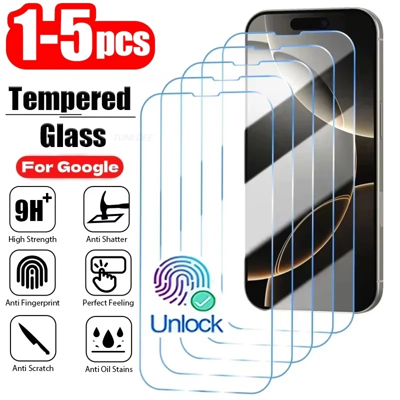 

1-5Pcs HD Tempered Glass For Google Pixel 10 9 Pro XL Fingerprint Unlock Screen Protector Pixel 9 10 9A Protective Films Glass