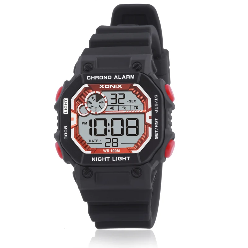 

XONIX новые женские спортивные часы обратный отсчет двойной часовой будильник Chrono цифровые наручные часы водонепроницаемые 100 м Relogio Masculino IQ