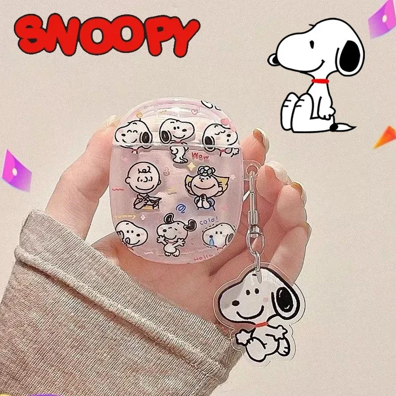 Snoopy Мультяшные силиконовые наушники, планшетофон для Apple Airpods Pro 2-й беспроводной Bluetooth зарядный бокс для Airpods 1 2 3 с брелоком