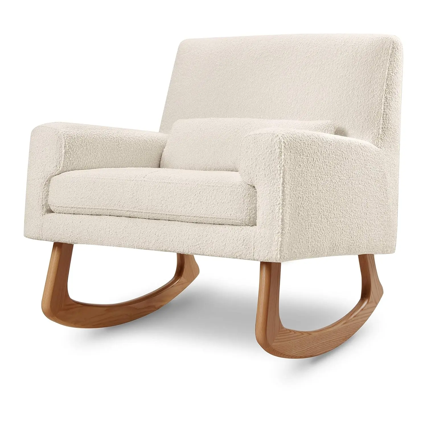 

Works Rocker in Ivory Boucle with Light Legs, Wood, Foam, Gold and Certified