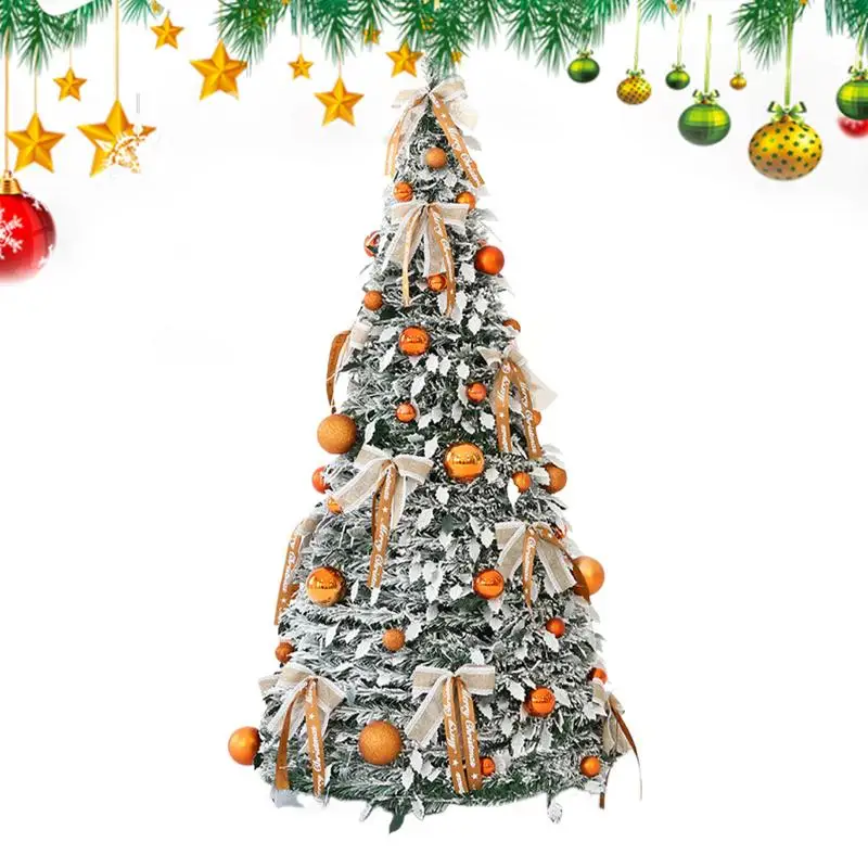 Retractable Christmas tree foldable automatic tree 150CM Christmas decorations Christmas scene layout without lights decorations